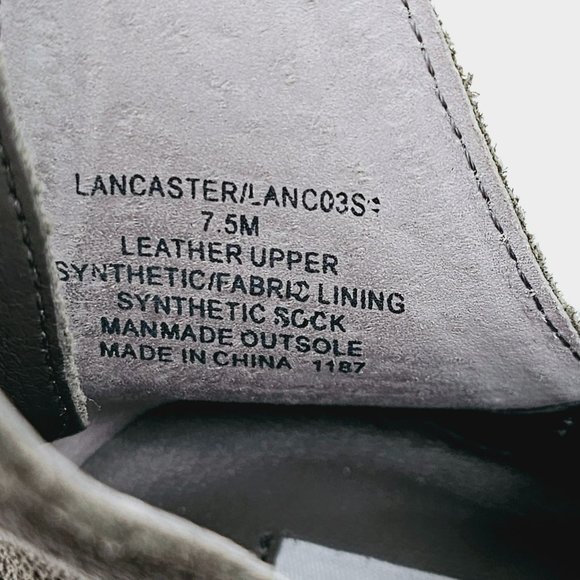 Steve Madden Lancaster Bootie 7.5 Grey Suede Leather Stacked Block Heel Zip Back - Picture 2 of 13